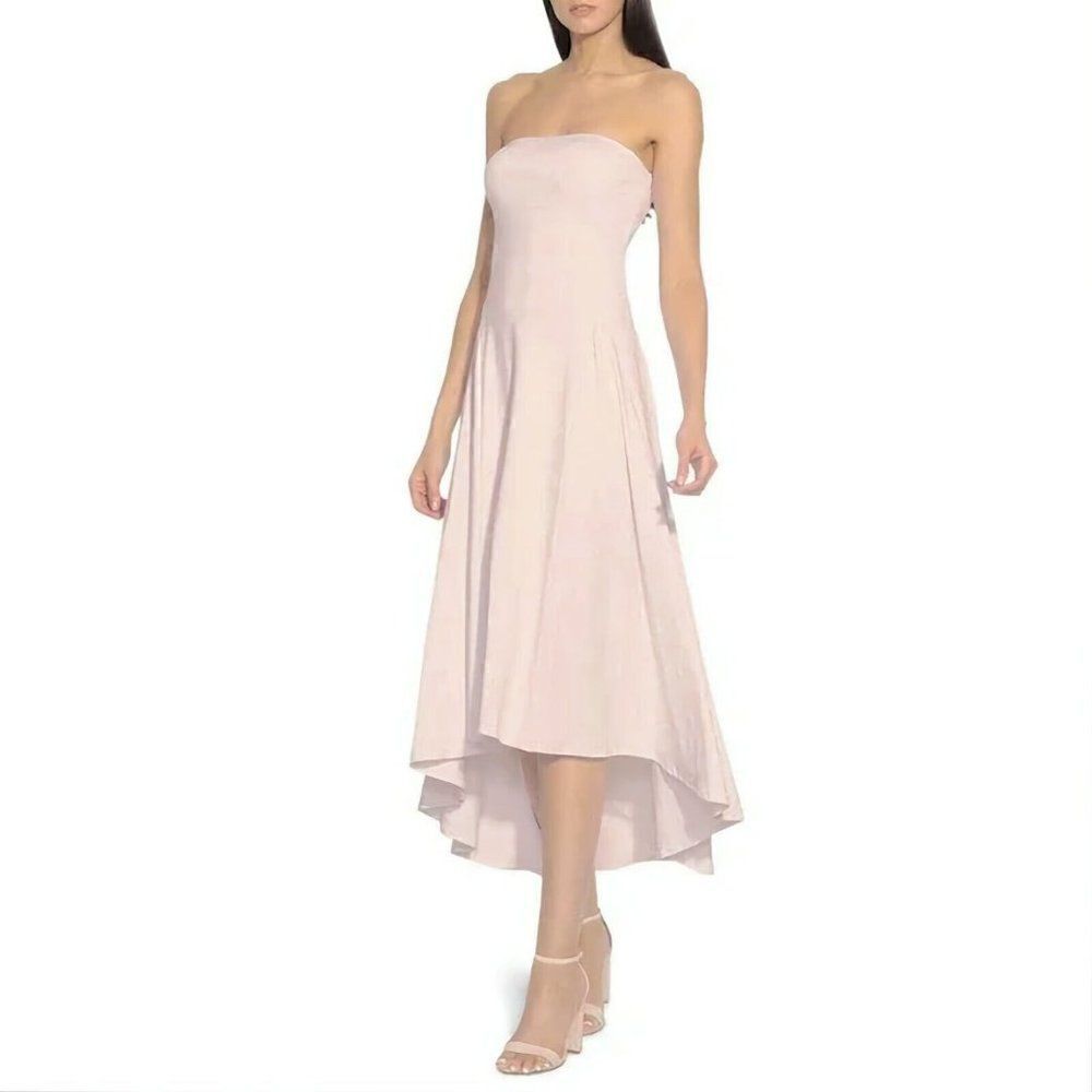 Nwt Susana Monaco - Xs - Strapless Hi Low Midi Dress Isabelline Light Pink